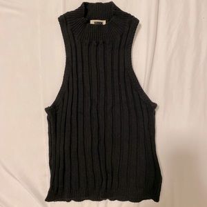 LF Rumour Black Cropped Ribbed Tank